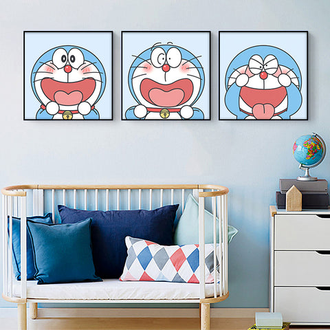 Doraemon Decorative Painting Art Bedroom Bedside Hanging Painting Trend Living Room Cartoon Mural Restaurant Children's Painting
