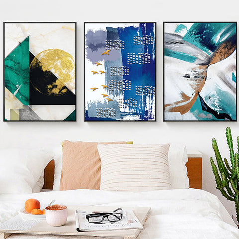 Painting Canvass With Frame Stylish Framed Vertical Abstract Decorative Painting For Light Luxury Living Room