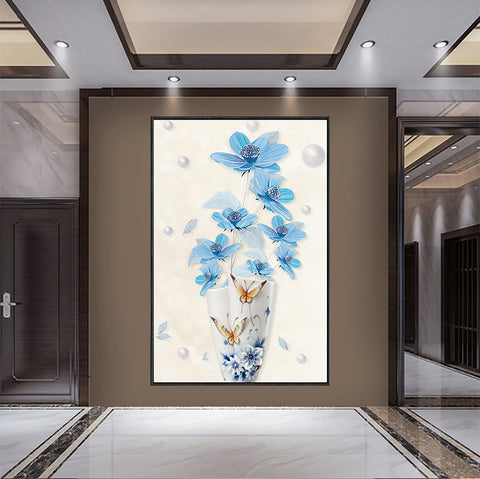 Painting Canvass With Frame  American Porch Decorative Painting Light Luxury Abstract Vertical Version Hanging Wall Painting