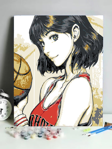 20*30 cartoon char Framed Digital Painting  DIY Canvas Acrylic Paint Painting Slam Dunk Anime HDPT