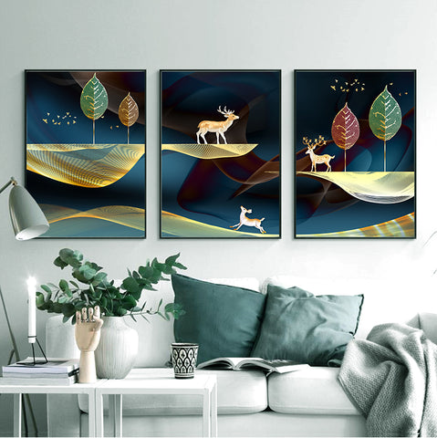 210*90cm 3pc Set  Modern Nordic Style Light Luxury Living Room And Children's Room Hanging Paintings HD Crystal Porcelain Painting Decoration