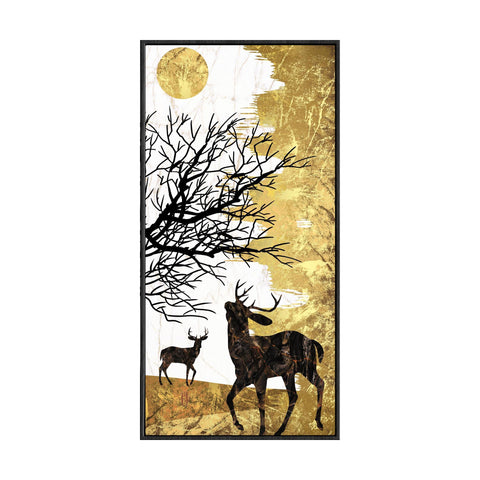 Frames Decorative Wall Canvas Painting Nordic Light Luxury Abstract Deer Bedside Horizontal Decorative Piece