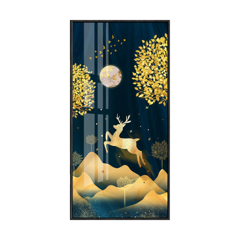 Frames Decorative Wall Canvas Painting Nordic Light Luxury Abstract Deer Bedside Horizontal Decorative Piece
