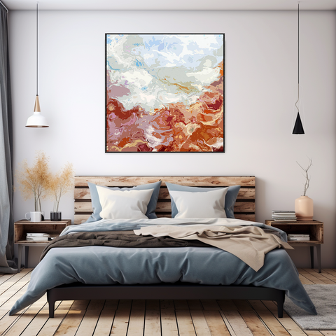 Frame For Canvass Painting Modern Minimalist Abstract Oil Painting Fluid Colorful Hotel Nordic Style Living Room Decorative Painting