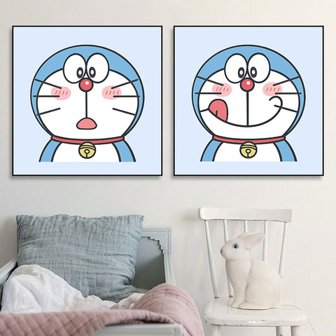 Doraemon Decorative Painting Art Bedroom Bedside Hanging Painting Trend Living Room Cartoon Mural Restaurant Children's Painting
