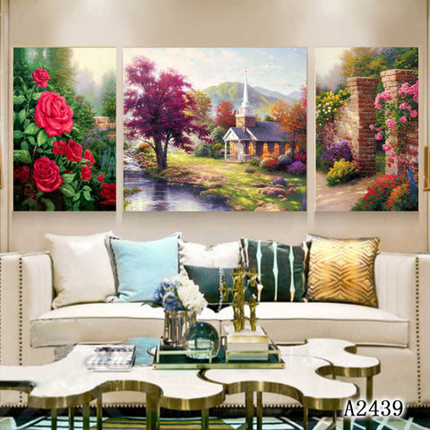3 Pcs Set Home Decorative Painting Living Room Bedroom Corridor Background Wall Decor Inner Frame HDPT