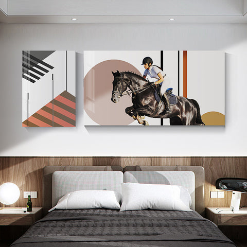 2pcs Decorative Wall Knight Painting With Pine Wooden Inner Frames 12*16in And 30*16in Waterproof HDPT