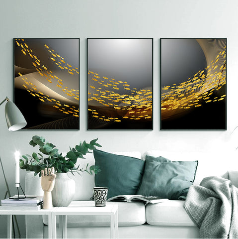 210*90cm 3pcs Set Frame Painting Wall Art Abstract Nordic Abstract Style Print Pictures Wall Poster Decor Bedroom Living Room Interior Home Framed Decoration