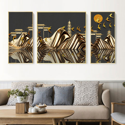 210*90cm 3 in 1 HD Print Elegant Flower Canvas Painting Abstract Art Porch Wall Decoration Picture Home Artwork Gift