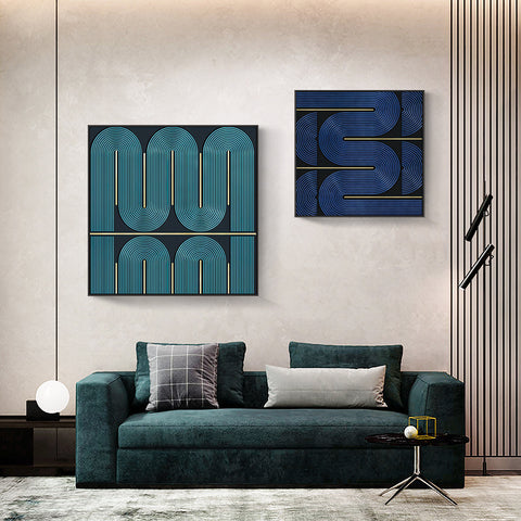 16*16In Luxury Frame Painting Art Abstract Nordic Style Bedroom Living Room Wall Decor with Frame HDPT