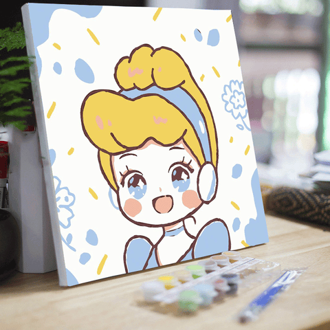20*20 cartoon char Framed Digital Painting Pagpipinta DIY Canvas Acrylic Paint Painting kit Deco