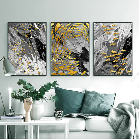 210*90cm 3pcs Set Frame Painting Wall Art Abstract Nordic Abstract Style Print Pictures Wall Poster Decor Bedroom Living Room Interior Home Framed Decoration