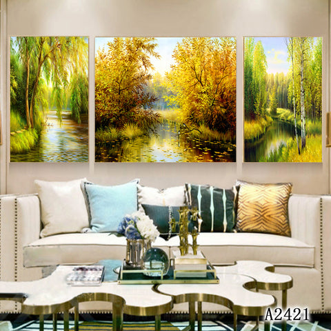 3 Pcs Set Home Decorative Painting Living Room Bedroom Corridor Background Wall Decor Inner Frame HDPT