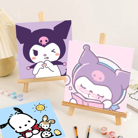 20*20 cartoon char Framed Digital Painting Pagpipinta DIY Canvas Acrylic Paint Painting kit Deco