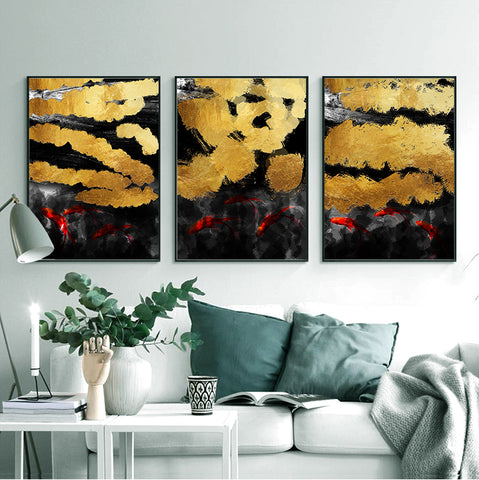 210*90cm 3pcs Set Frame Painting Wall Art Abstract Nordic Abstract Style Print Pictures Wall Poster Decor Bedroom Living Room Interior Home Framed Decoration