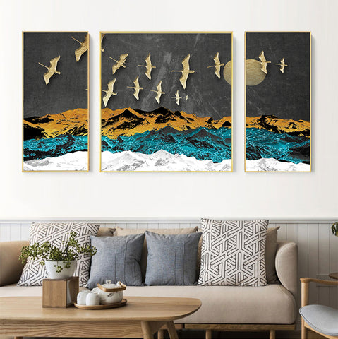 210*90cm 3 in 1 HD Print Elegant Flower Canvas Painting Abstract Art Porch Wall Decoration Picture Home Artwork Gift