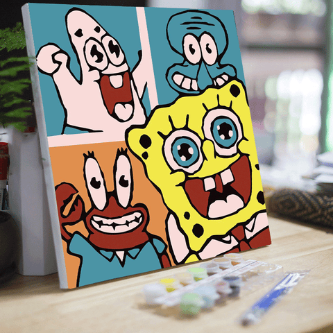 20*20 cartoon char Framed Digital Painting Pagpipinta DIY Canvas Acrylic Paint Painting kit Deco