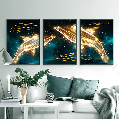 210*90cm 3pc Set  Modern Nordic Style Light Luxury Living Room And Children's Room Hanging Paintings HD Crystal Porcelain Painting Decoration