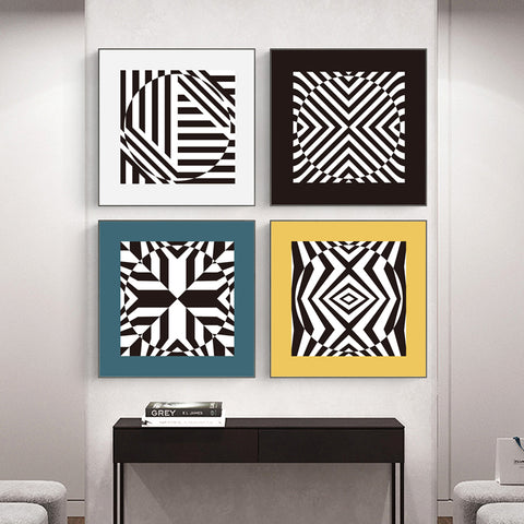 16*16In Luxury Frame Painting Art Abstract Nordic Style Bedroom Living Room Wall Decor with Frame HDPT