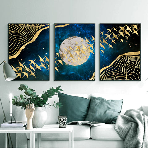 210*90cm 3pc Set  Modern Nordic Style Light Luxury Living Room And Children's Room Hanging Paintings HD Crystal Porcelain Painting Decoration