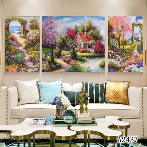3 Pcs Set Home Decorative Painting Living Room Bedroom Corridor Background Wall Decor Inner Frame HDPT
