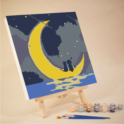 20*20 cartoon char Framed Digital Painting Pagpipinta DIY Canvas Acrylic Paint Painting kit Deco