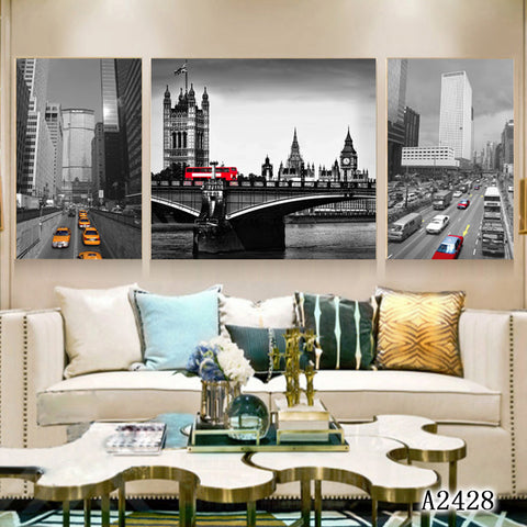 3 Pcs Set Home Decorative Painting Living Room Bedroom Corridor Background Wall Decor Inner Frame HDPT