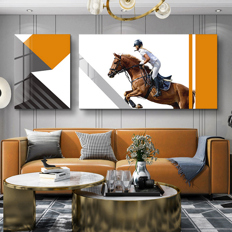 2pcs Decorative Wall Knight Painting With Pine Wooden Inner Frames 12*16in And 30*16in Waterproof HDPT