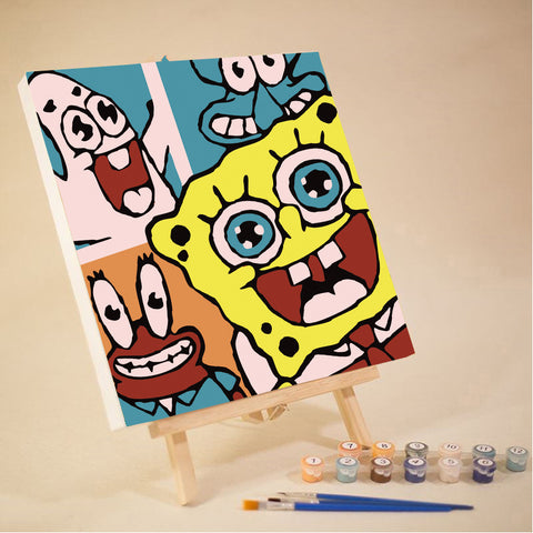 20*20cm Home Decor Painting DIY Oil Painting By Numbers Animation Paint with Frame Gift For Kids HDPT