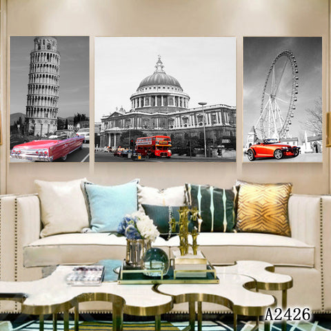 3 Pcs Set Home Decorative Painting Living Room Bedroom Corridor Background Wall Decor Inner Frame HDPT