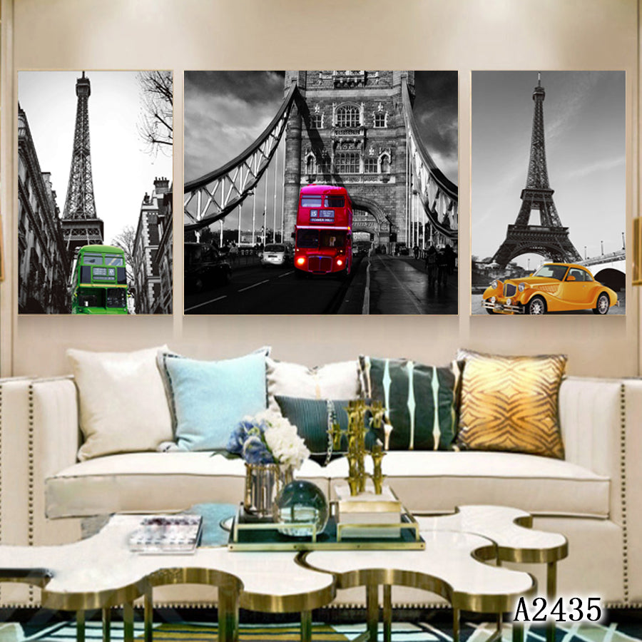 3 Pcs Set Home Decorative Painting Living Room Bedroom Corridor Background Wall Decor Inner Frame HDPT