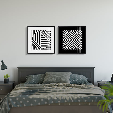 16*16In Luxury Frame Painting Art Abstract Nordic Style Bedroom Living Room Wall Decor with Frame HDPT