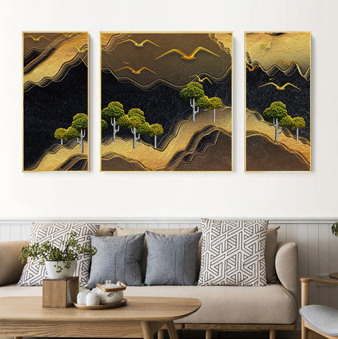 210*90cm 3 in 1 HD Print Elegant Flower Canvas Painting Abstract Art Porch Wall Decoration Picture Home Artwork Gift
