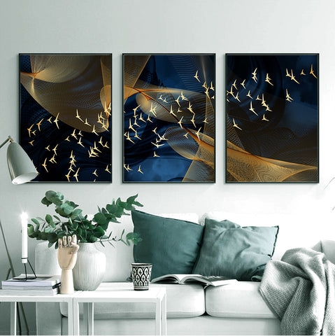 210*90cm 3pc Set  Modern Nordic Style Light Luxury Living Room And Children's Room Hanging Paintings HD Crystal Porcelain Painting Decoration