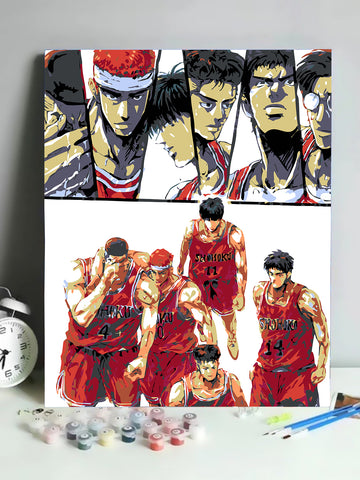 20*30 cartoon char Framed Digital Painting  DIY Canvas Acrylic Paint Painting Slam Dunk Anime HDPT