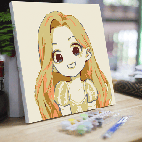 20*20 cartoon char Framed Digital Painting Pagpipinta DIY Canvas Acrylic Paint Painting kit Deco