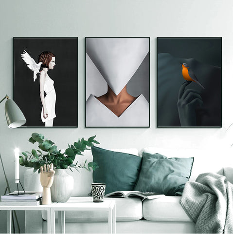210*90cm 3pc Set  Modern Nordic Style Light Luxury Living Room And Children's Room Hanging Paintings HD Crystal Porcelain Painting Decoration