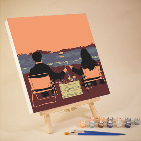 20*20 cartoon char Framed Digital Painting Pagpipinta DIY Canvas Acrylic Paint Painting kit Deco