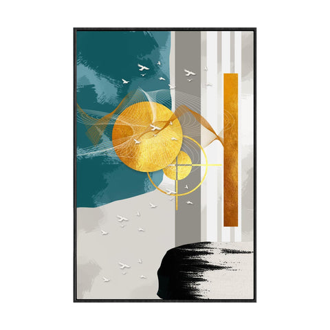 Wall Decor Painting With Frame Vertical Abstract Decorative Painting With Frame, Modern Light Luxury For Living Room