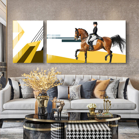 2pcs Decorative Wall Knight Painting With Pine Wooden Inner Frames 12*16in And 30*16in Waterproof HDPT