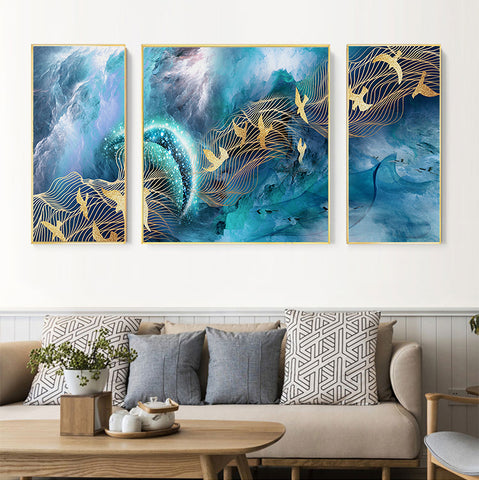 210*90cm 3 in 1 HD Print Elegant Flower Canvas Painting Abstract Art Porch Wall Decoration Picture Home Artwork Gift