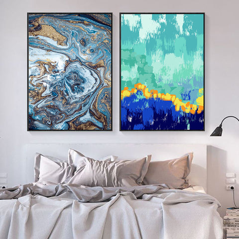 Wall Decor Painting With Frame Vertical Abstract Decorative Painting With Frame, Modern Light Luxury For Living Room