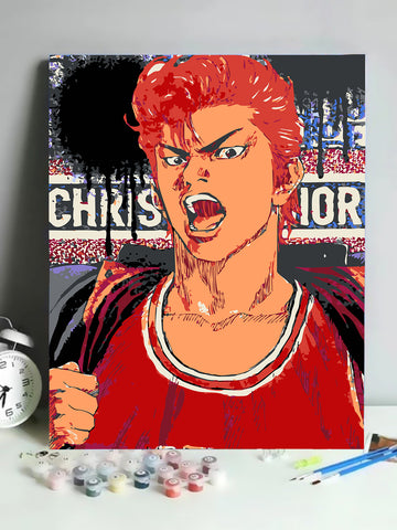 20*30 cartoon char Framed Digital Painting  DIY Canvas Acrylic Paint Painting Slam Dunk Anime HDPT