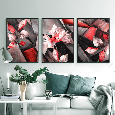 210*90cm 3 in 1 Minimalist Nordic Wall Frame Home Decoration Golden Edge Style Painting