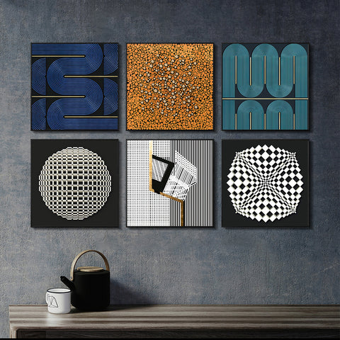 16*16In Luxury Frame Painting Art Abstract Nordic Style Bedroom Living Room Wall Decor with Frame HDPT