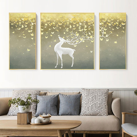 210*90cm 3pc Set  Modern Nordic Style Light Luxury Living Room And Children's Room Hanging Paintings HD Crystal Porcelain Painting Decoration