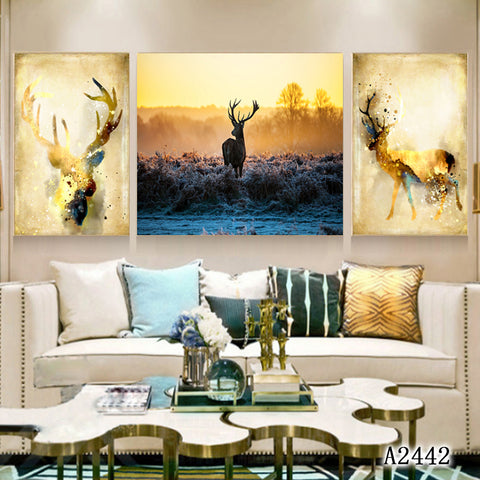 3 Pcs Set Home Decorative Painting Living Room Bedroom Corridor Background Wall Decor Inner Frame HDPT