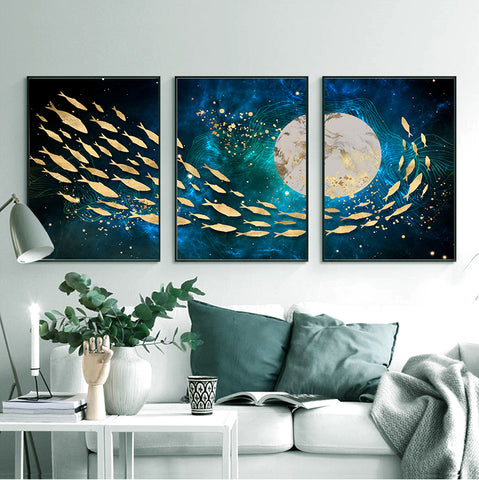 210*90cm 3pc Set  Modern Nordic Style Light Luxury Living Room And Children's Room Hanging Paintings HD Crystal Porcelain Painting Decoration