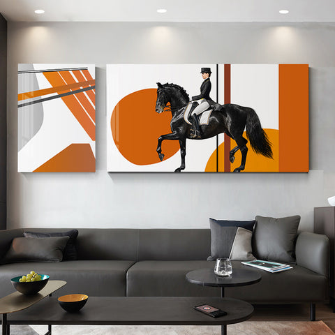 2pcs Decorative Wall Knight Painting With Pine Wooden Inner Frames 12*16in And 30*16in Waterproof HDPT