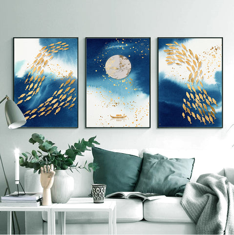 210*90cm 3pc Set  Modern Nordic Style Light Luxury Living Room And Children's Room Hanging Paintings HD Crystal Porcelain Painting Decoration